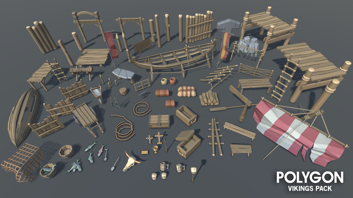 POLYGON - Vikings Pack - Synty Studios - Unity and Unreal 3D low poly assets for game development