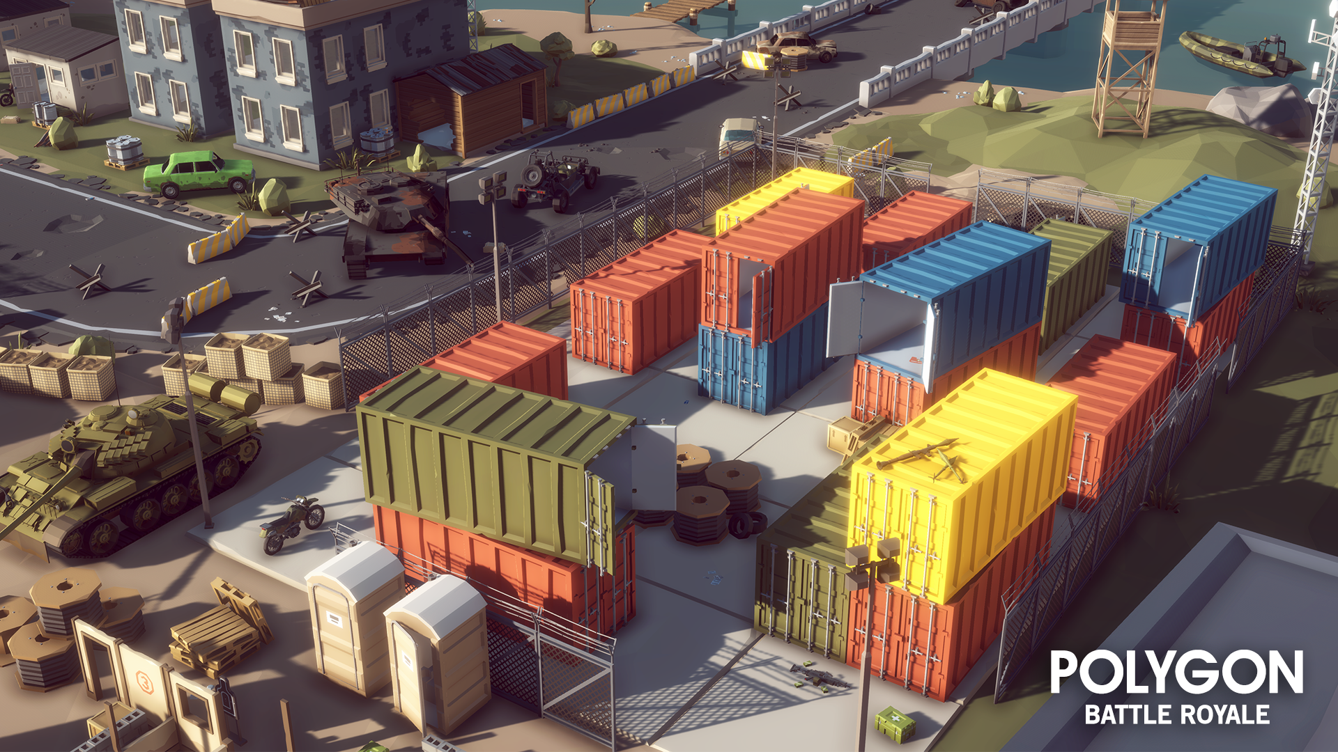 Battle Royale Pack low poly 3D cargo container assets for game development 