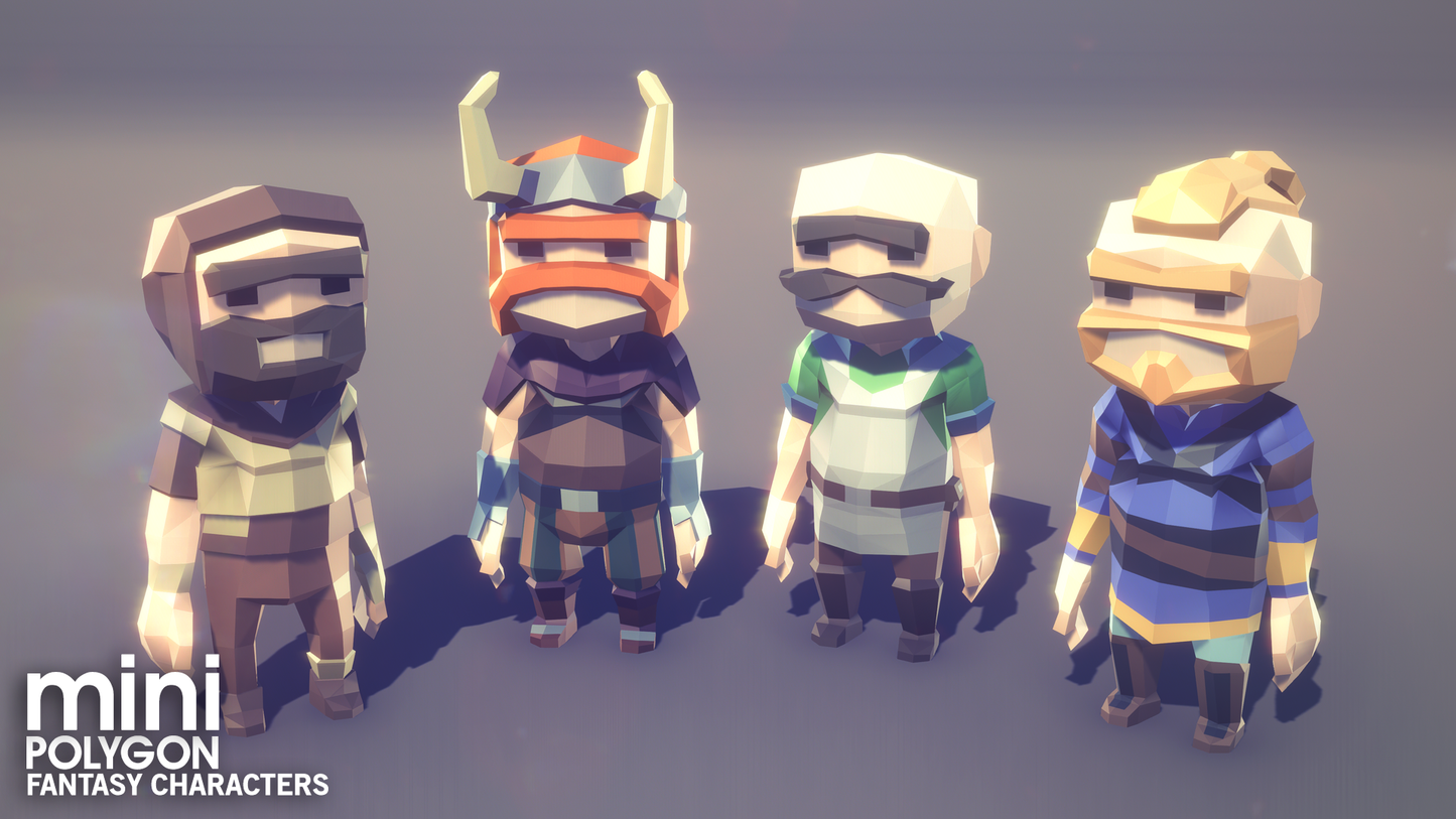 POLYGON MINI - Fantasy Characters Pack - Synty Studios - Unity and Unreal 3D low poly assets for game development