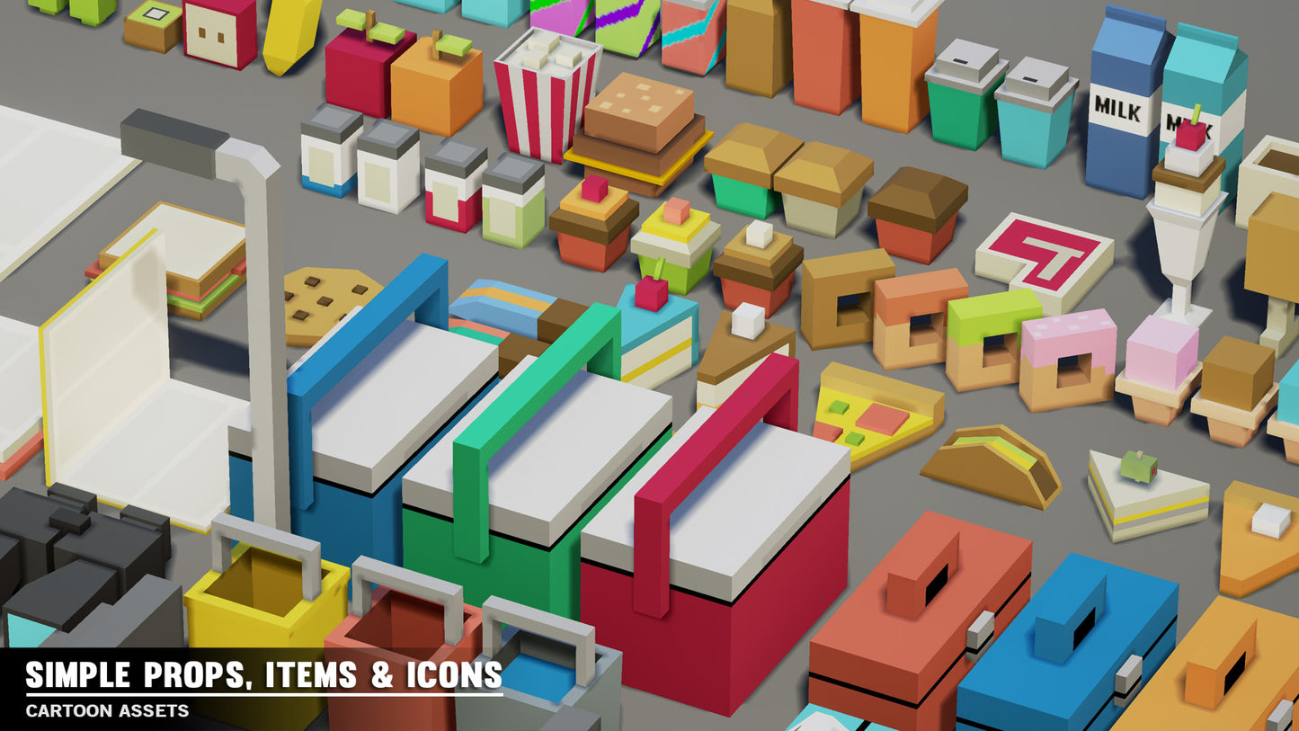 Simple Props/Items/Icons - Cartoon Assets - Synty Studios - Unity and Unreal 3D low poly assets for game development