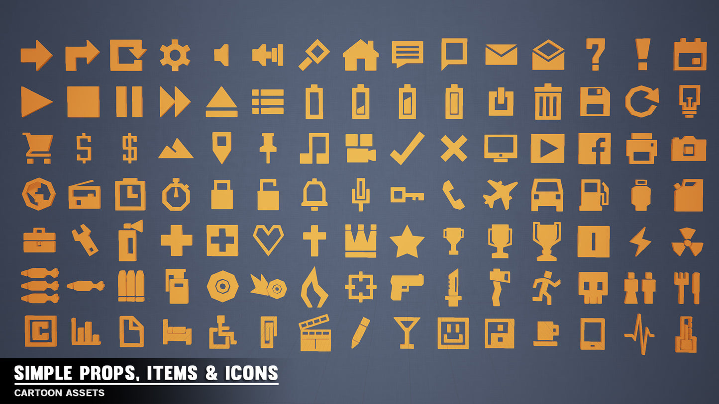 Simple Props/Items/Icons - Cartoon Assets - Synty Studios - Unity and Unreal 3D low poly assets for game development