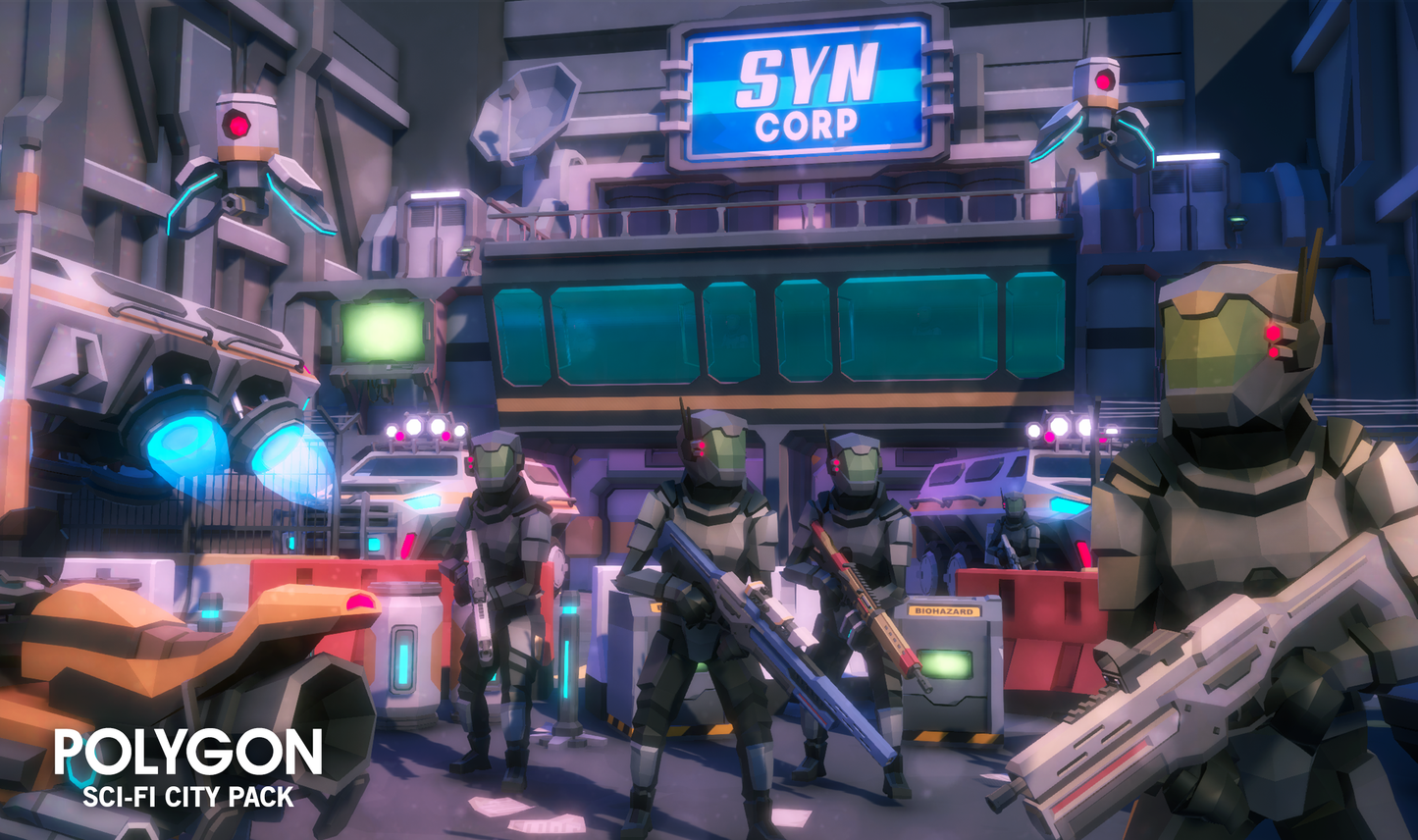 POLYGON - Sci-Fi City Pack - Synty Studios - Unity and Unreal 3D low poly assets for game development