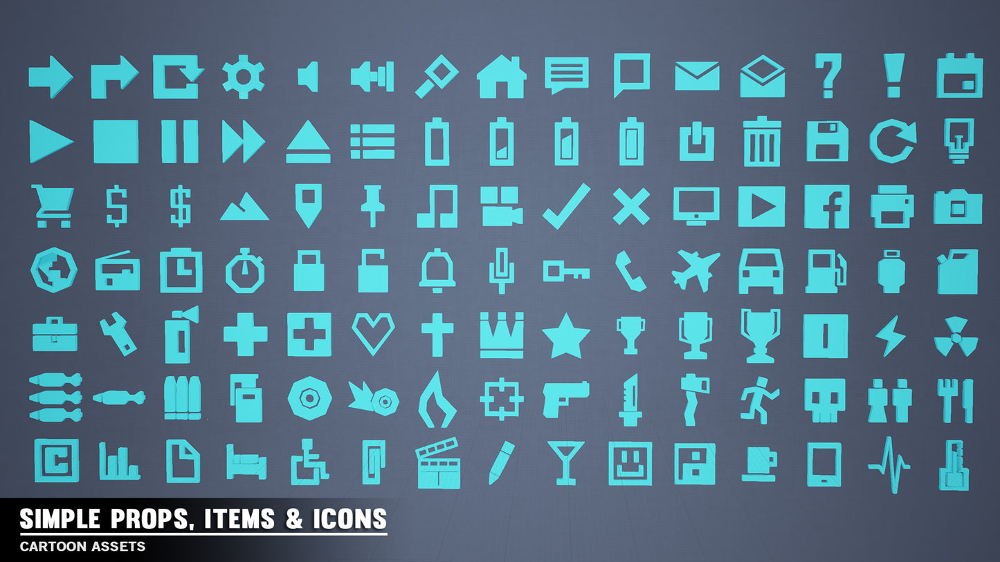 Simple Props/Items/Icons - Cartoon Assets - Synty Studios - Unity and Unreal 3D low poly assets for game development