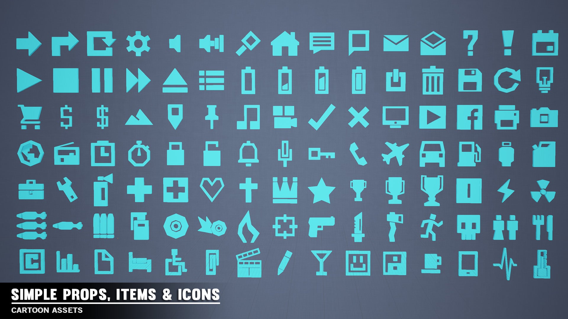 Simple Props/Items/Icons - Cartoon Assets - Synty Studios - Unity and Unreal 3D low poly assets for game development