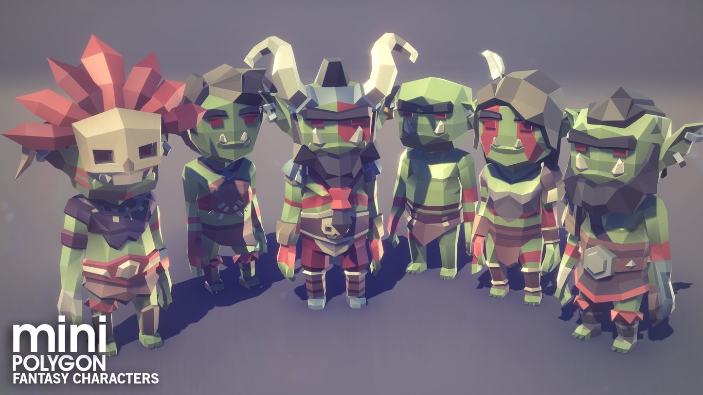 POLYGON MINI - Fantasy Characters Pack - Synty Studios - Unity and Unreal 3D low poly assets for game development