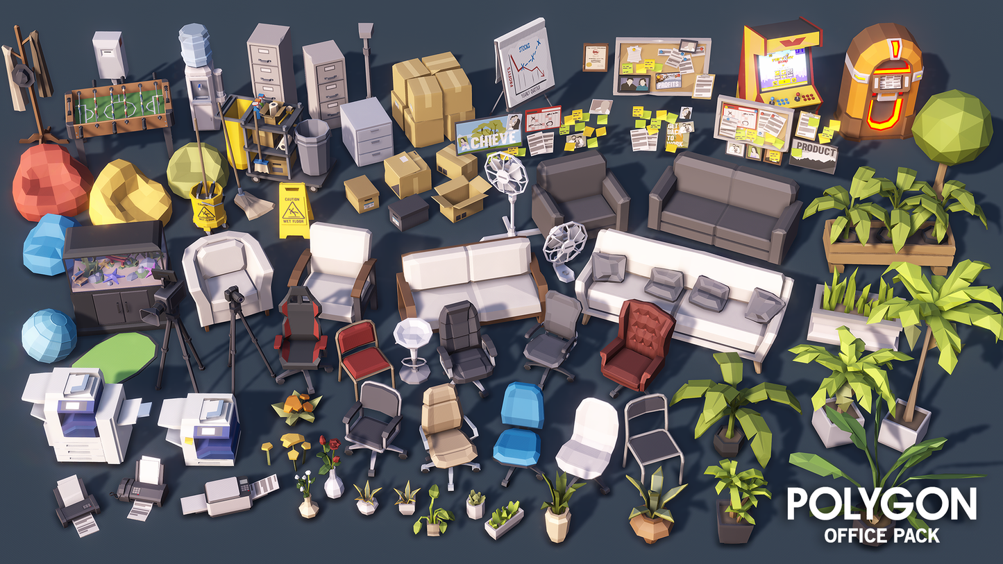 POLYGON - Office Pack - 3D low poly assets