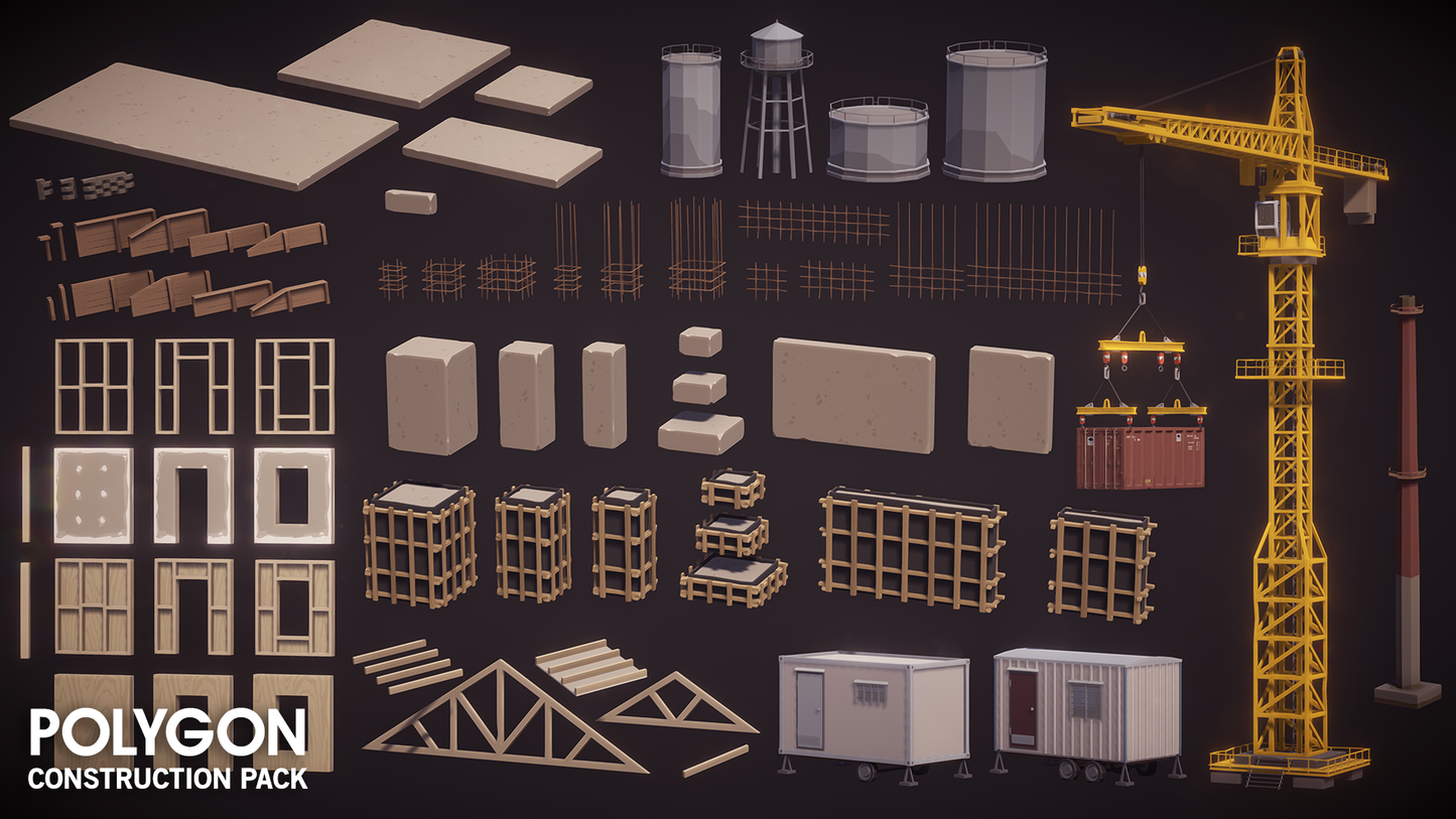 POLYGON - Construction Pack - Synty Studios - Unity and Unreal 3D low poly assets for game development