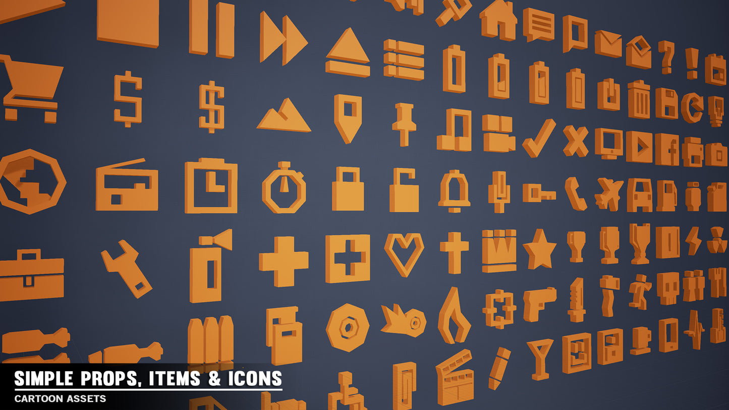 Simple Props/Items/Icons - Cartoon Assets - Synty Studios - Unity and Unreal 3D low poly assets for game development