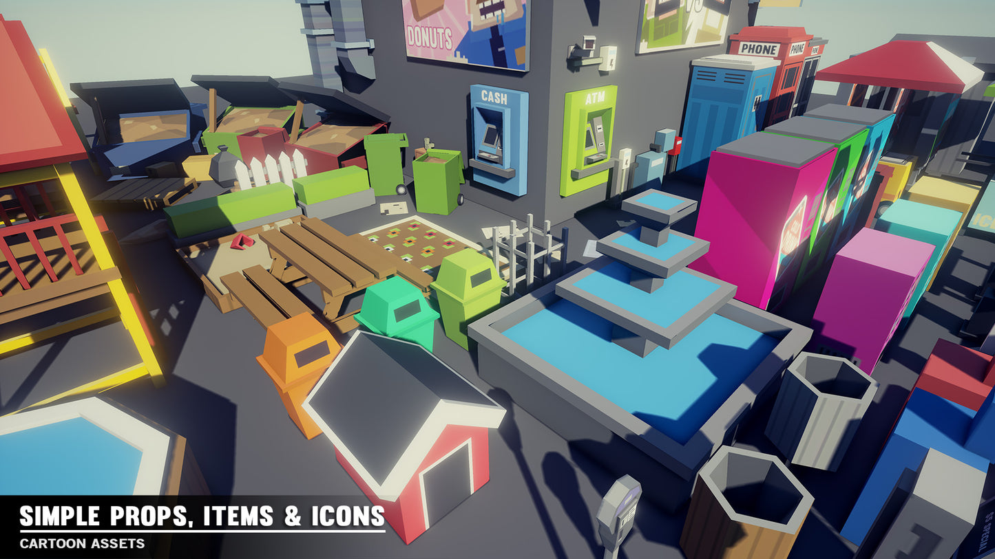 Simple Props/Items/Icons - Cartoon Assets - Synty Studios - Unity and Unreal 3D low poly assets for game development