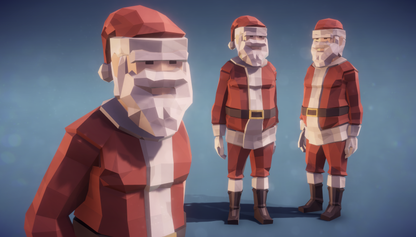 POLYGON Low Poly Santa 3D Character Asset