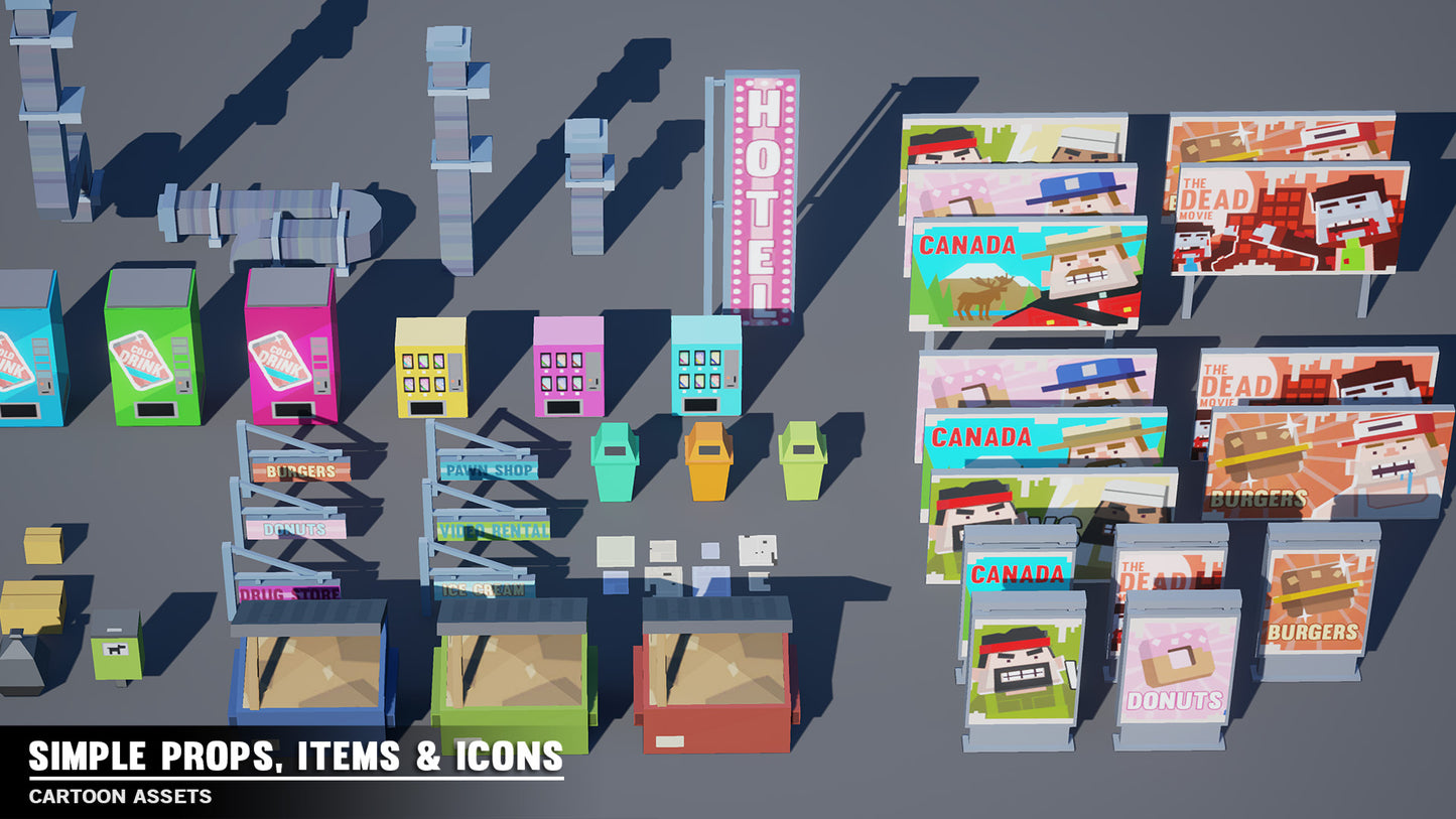 Simple Props/Items/Icons - Cartoon Assets - Synty Studios - Unity and Unreal 3D low poly assets for game development