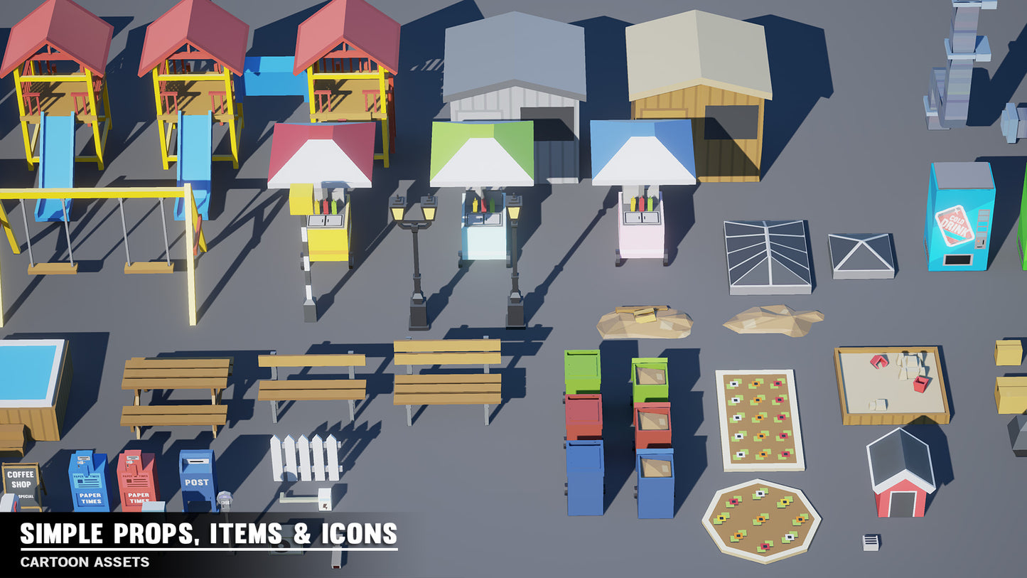 Simple Props/Items/Icons - Cartoon Assets - Synty Studios - Unity and Unreal 3D low poly assets for game development