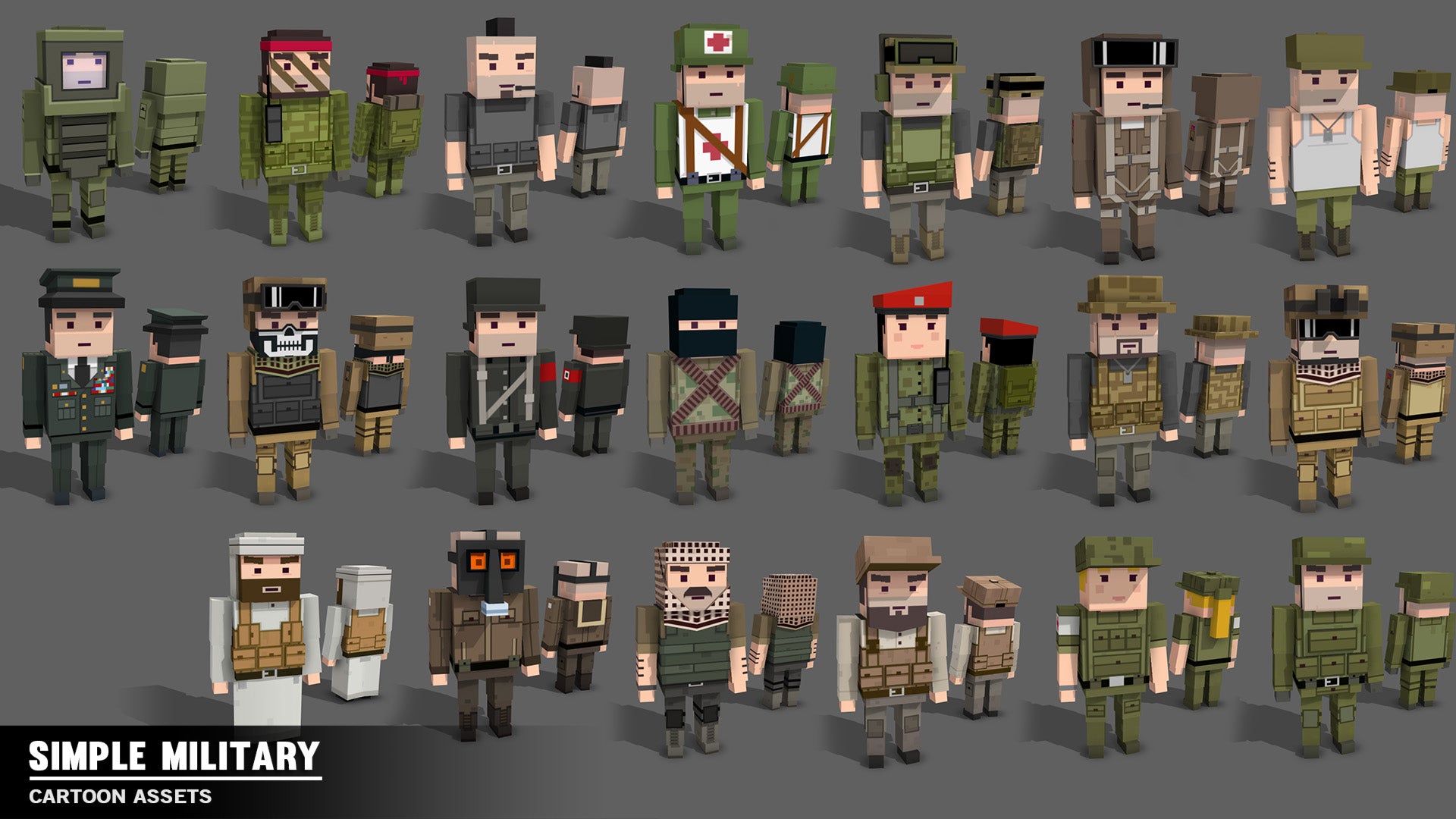 Simple Military - Cartoon Assets - Synty Studios - Unity and Unreal 3D low poly assets for game development