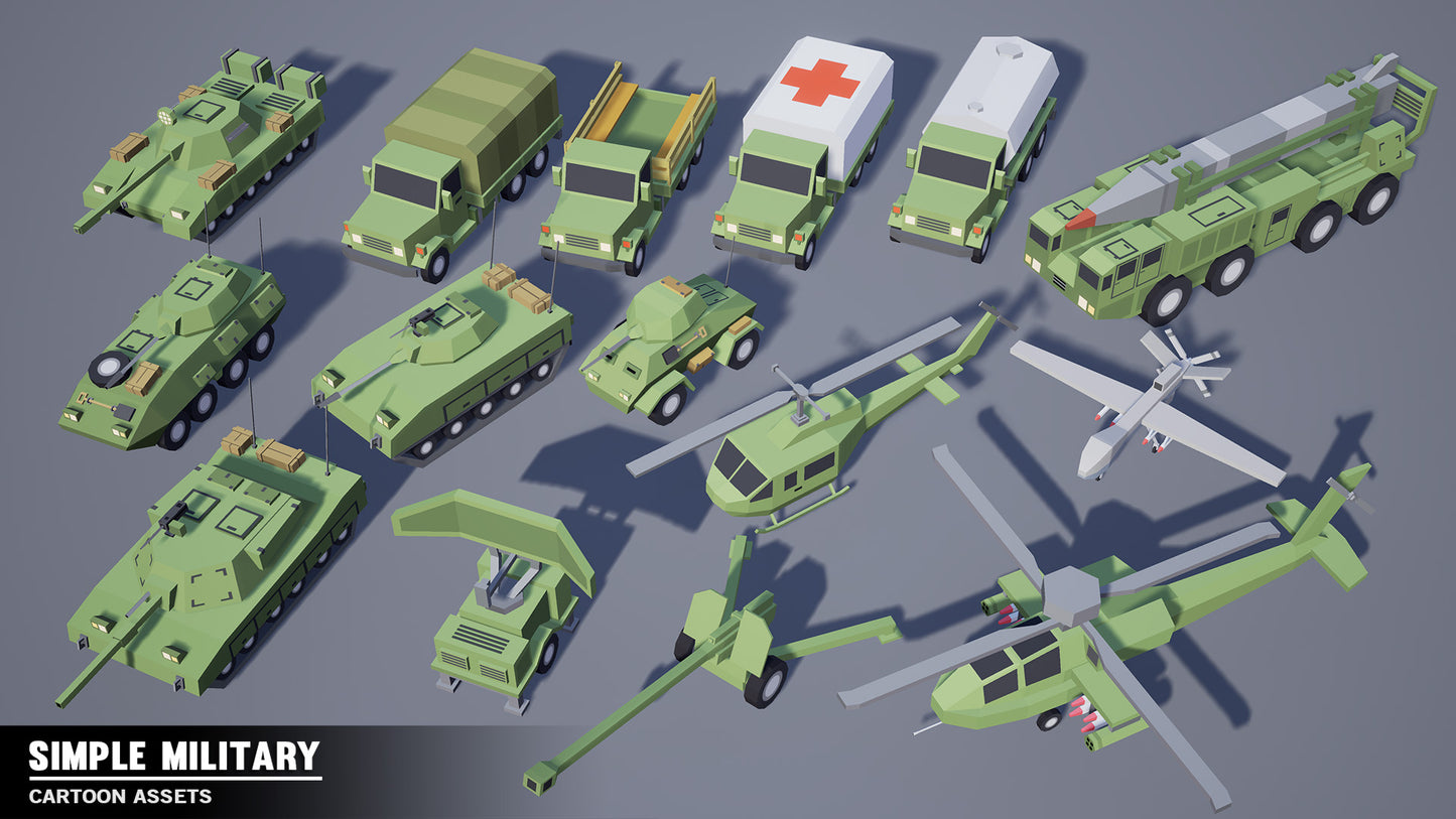 Simple Military - Cartoon Assets - Synty Studios - Unity and Unreal 3D low poly assets for game development