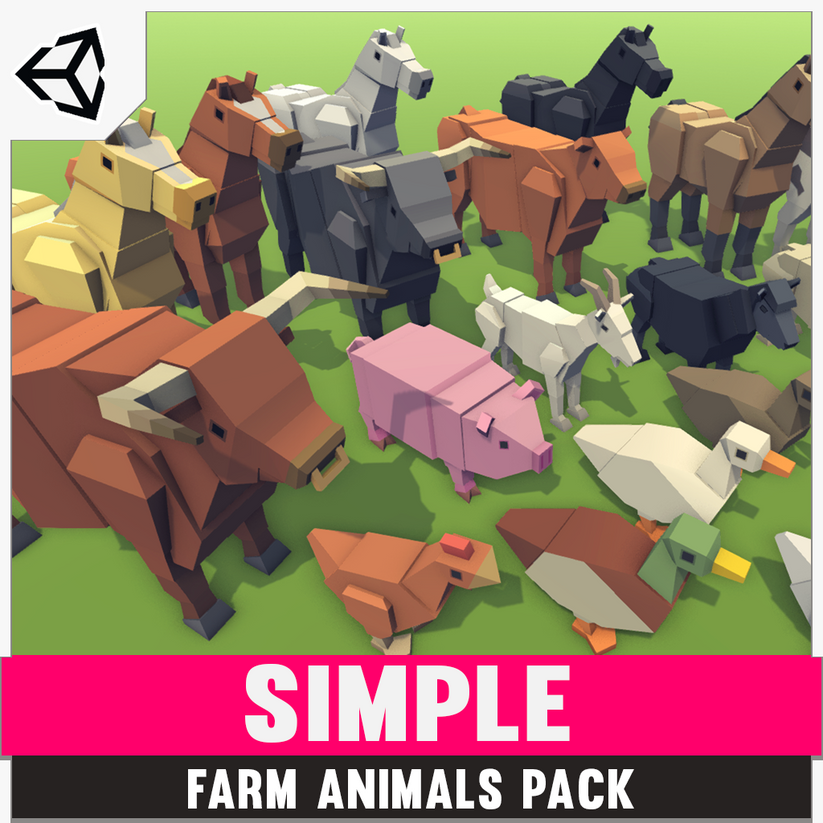 SIMPLE | Farm Animals | Cartoon 3D Asset Pack – Synty Store