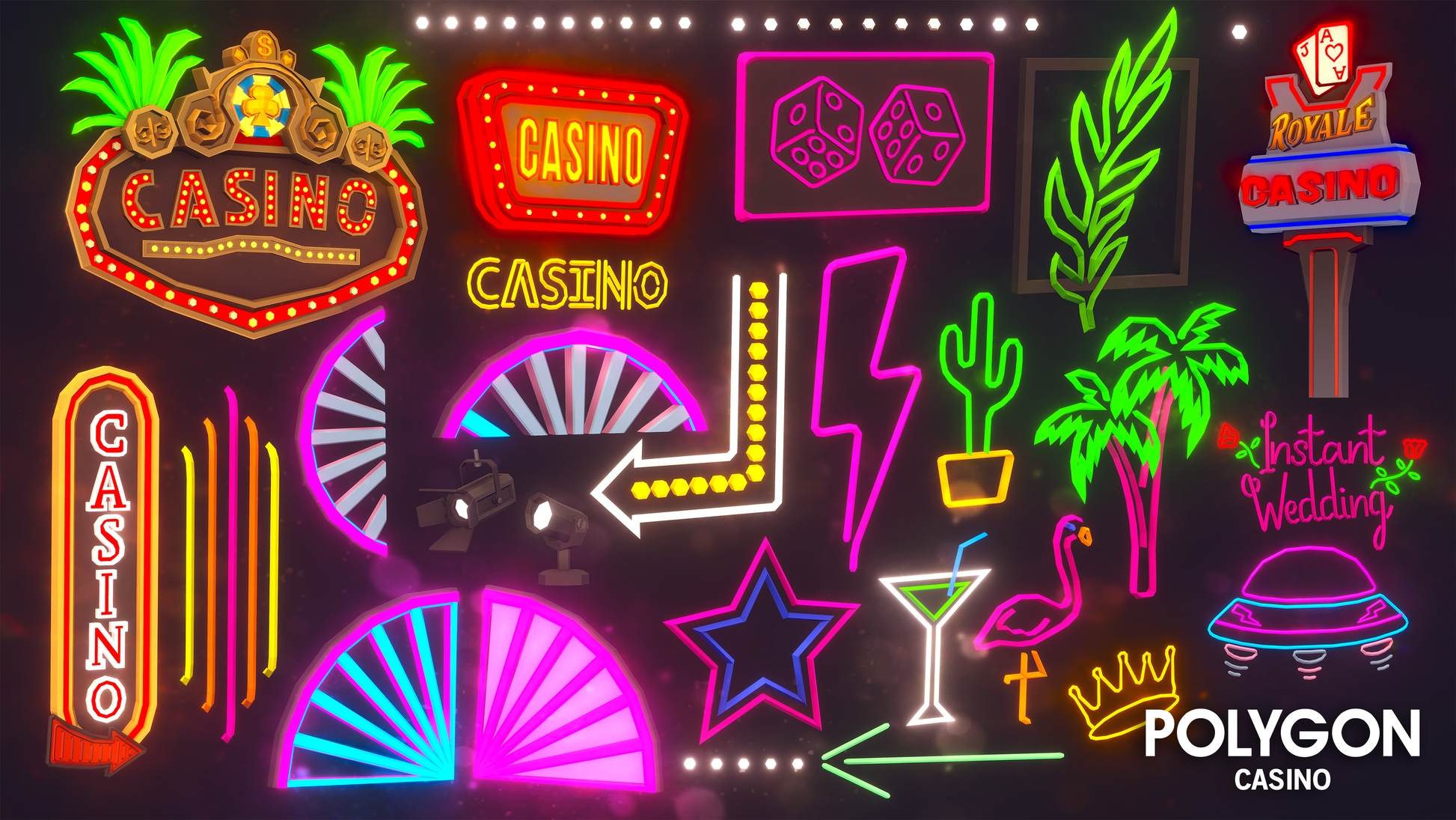 POLYGON Casino 3D asset pack for Unity and Unreal Engine game development
