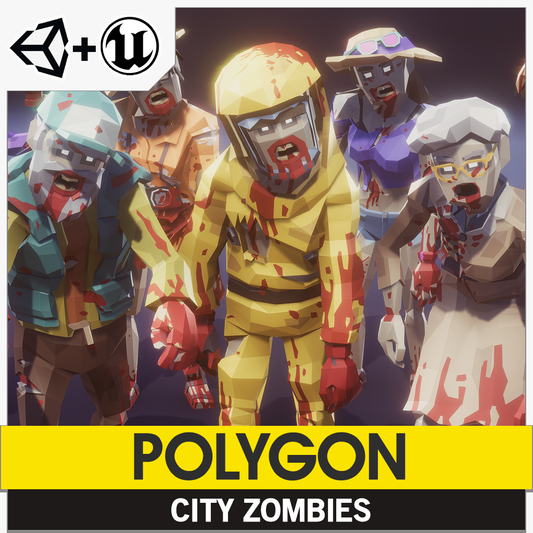 POLYGON - City Zombies Pack - Synty Studios - Unity and Unreal 3D low poly assets for game development