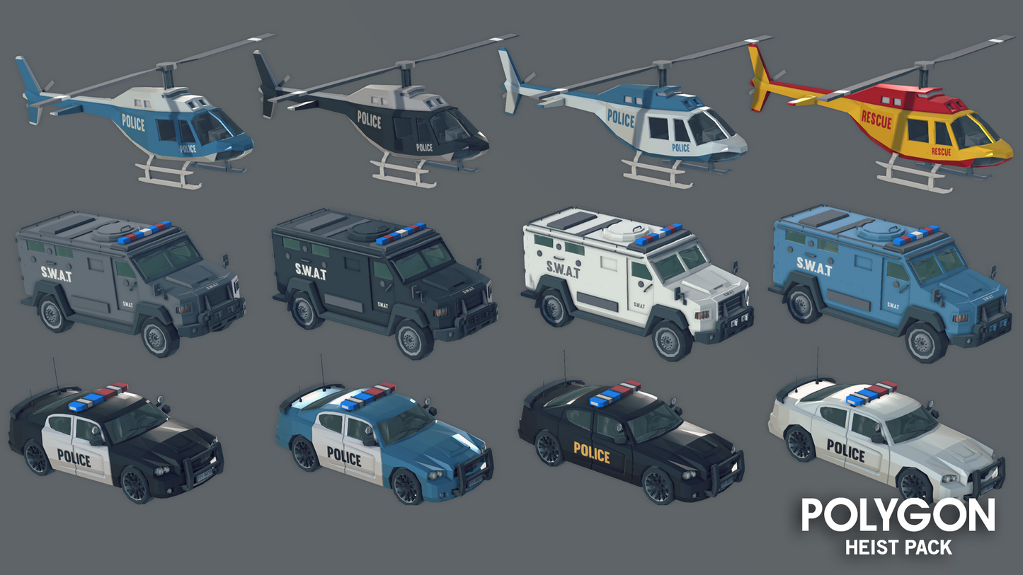 POLYGON - Heist Pack - Synty Studios - Unity and Unreal 3D low poly assets for game development