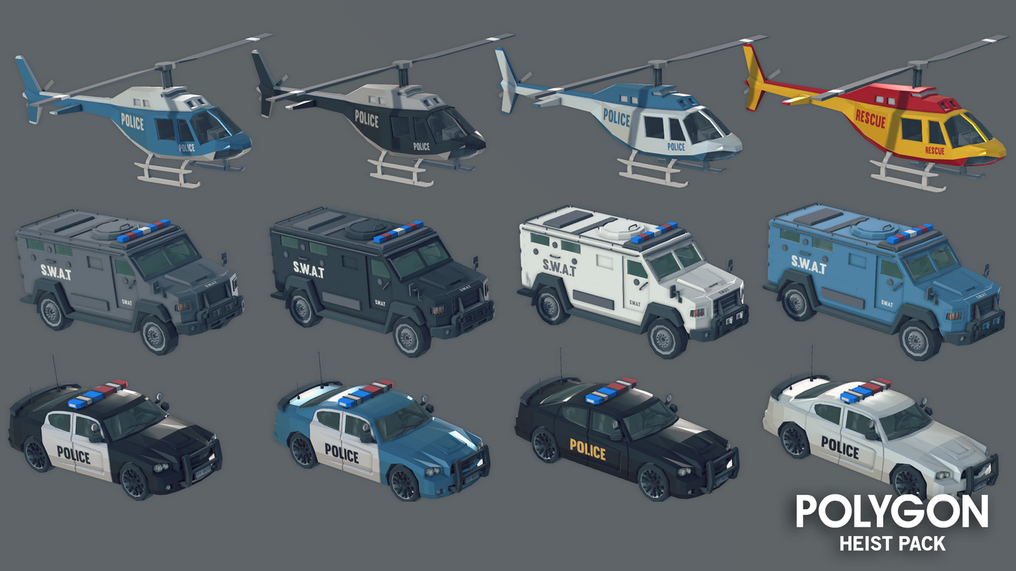 Hest pack low poly vehicle asset examples