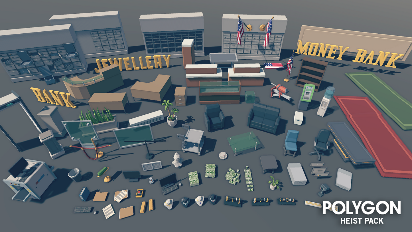 POLYGON - Heist Pack - Synty Studios - Unity and Unreal 3D low poly assets for game development