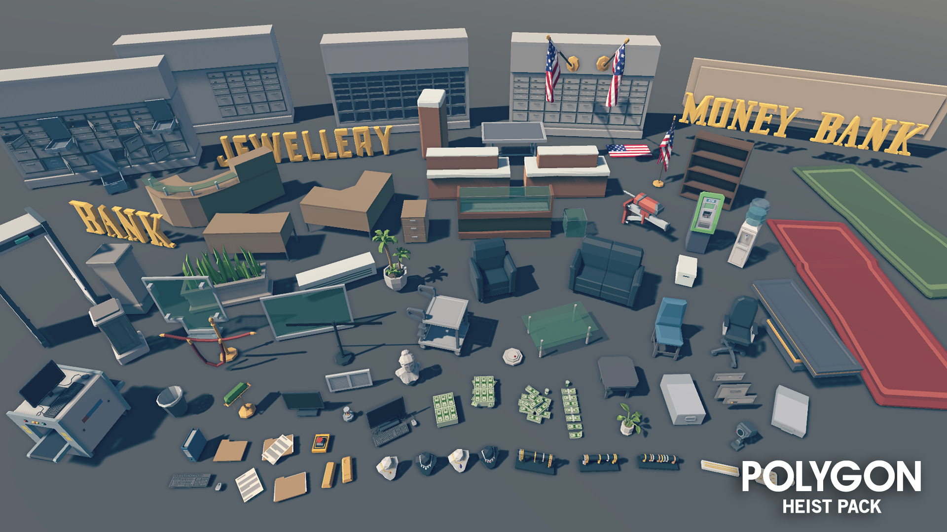 POLYGON - Heist Pack - Synty Studios - Unity and Unreal 3D low poly assets for game development