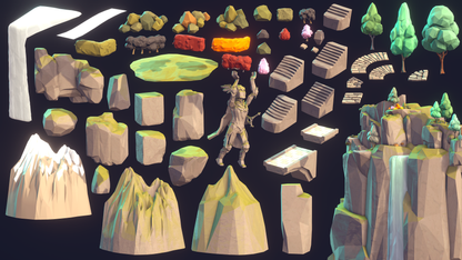 Elven Realm 3D low poly asset pack for Unreal Engine and Unity video games