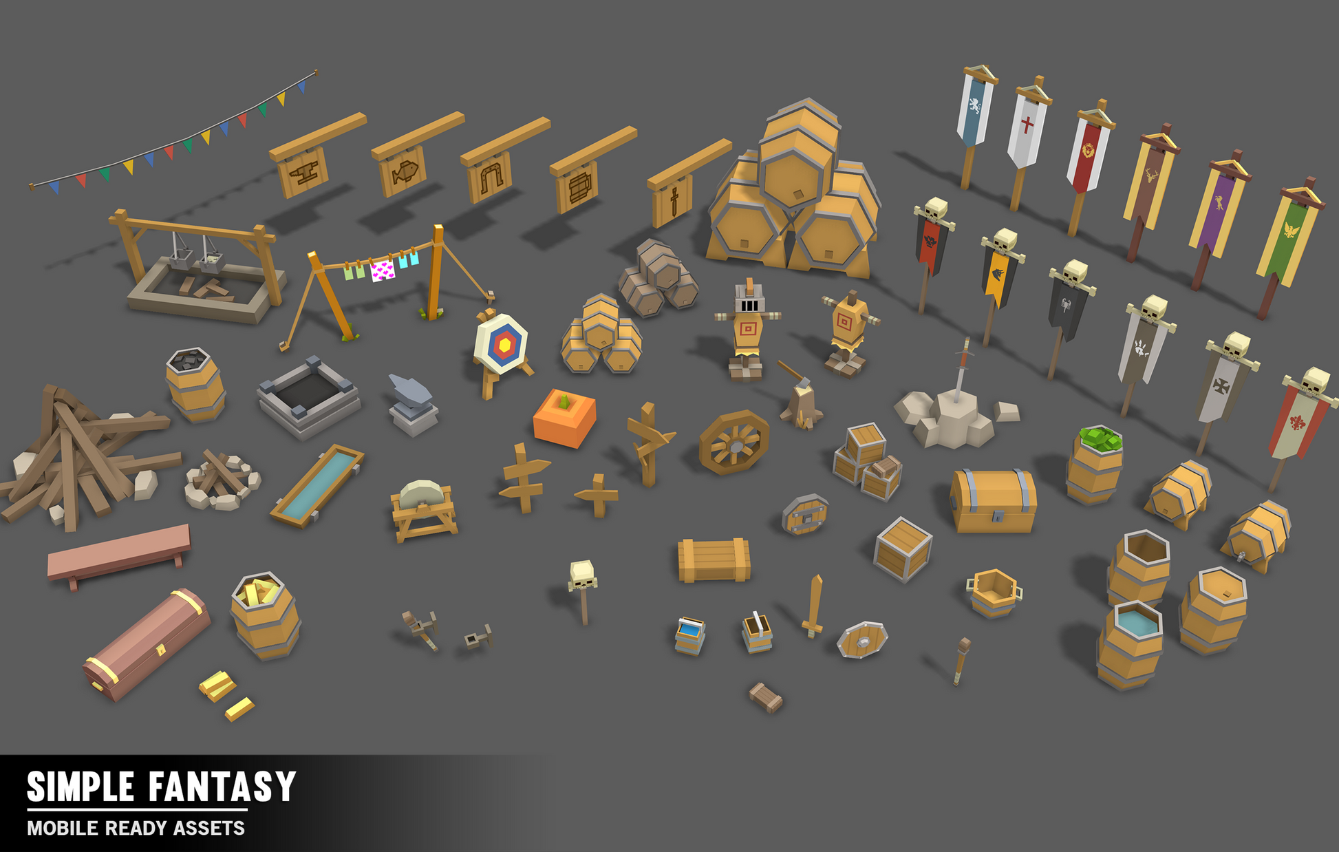 Simple Fantasy marketplace and building assets