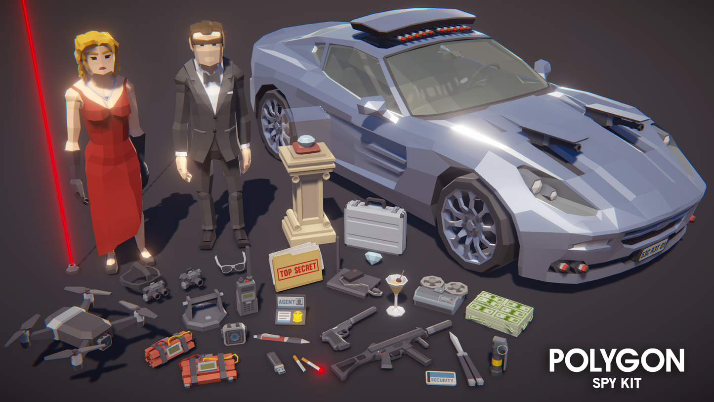 POLYGON - Spy Kit - Synty Studios - Unity and Unreal 3D low poly assets for game development